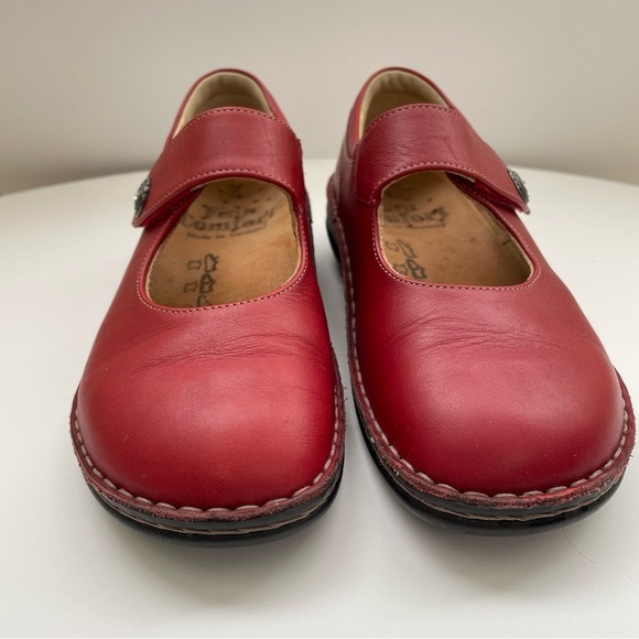 Finn Comfort Red Mary Jane Laval Nappa Leather Loafers Shoes Comfort 36 Wide - Picture 7 of 13